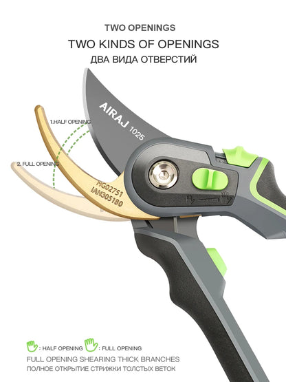 AIRAJ Gardening Pruning Shears, Which Can Cut Branches of 24mm Diameter, Fruit Trees, Flowers,Branches and Scissors Hand Tools