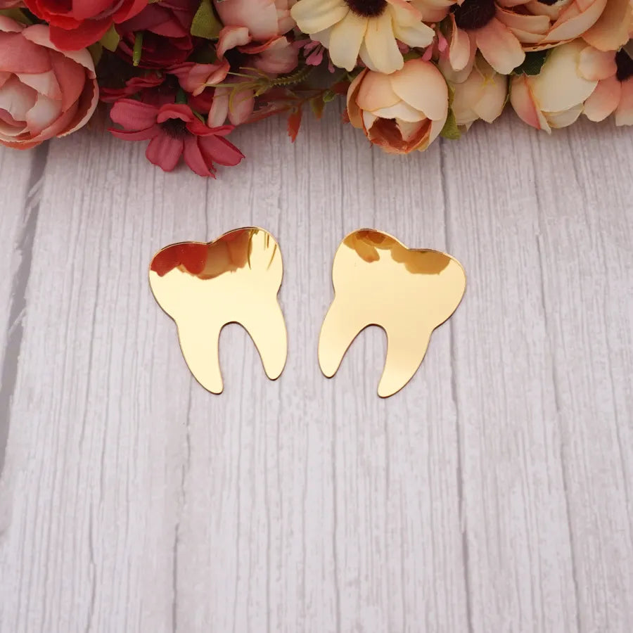 50pcs/Lot Cute Cartoon Teeth Decoration Mirror Wall Stickers Dental Clinic Acrylic Stickers for Home Decor