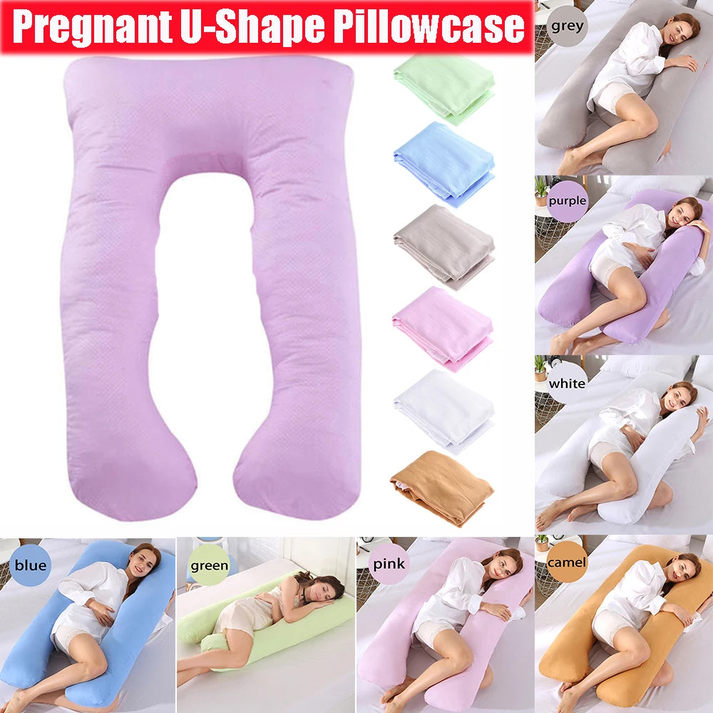 1PC Cotton Pregnant Maternity U-type Pillow Case Sleeping Support Pillow Cover Household Sleeping Support Accessory Tools