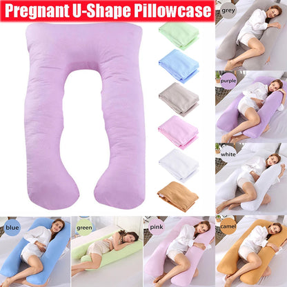 1PC Cotton Pregnant Maternity U-type Pillow Case Sleeping Support Pillow Cover Household Sleeping Support Accessory Tools