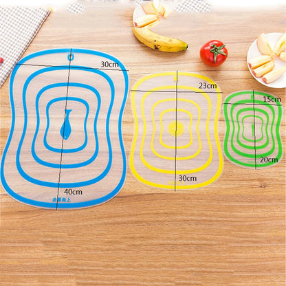 Kitchen Flexible Cutting Board Non-slip Frosted Cutting Boards Transparent Vegetable Meat Tools Classification Chopping Board