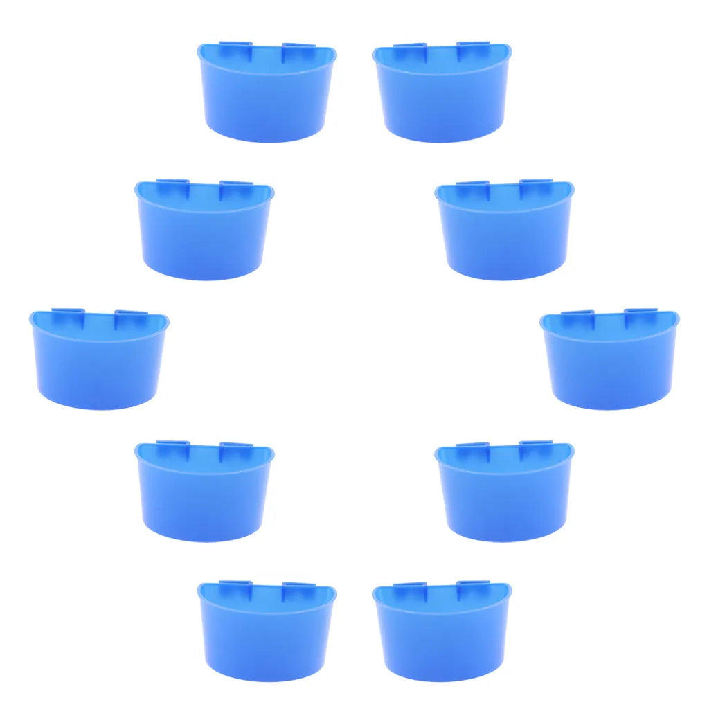 10 Pcs Water Bowl Bird Feeder Cup Pigeon Feeding Trays for Poultry Quail  Chicken Pigeon Parrot Food Bowl PlasticS/L