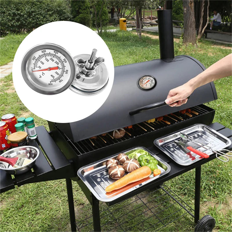 Stainless Steel BBQ Smoker Grill Temperature Gauge Barbecue Thermometer Cooking Food Probe Grill Oven Home Kitchen Accessories