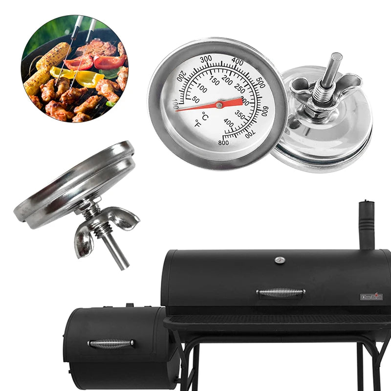 Stainless Steel BBQ Smoker Grill Temperature Gauge Barbecue Thermometer Cooking Food Probe Grill Oven Home Kitchen Accessories