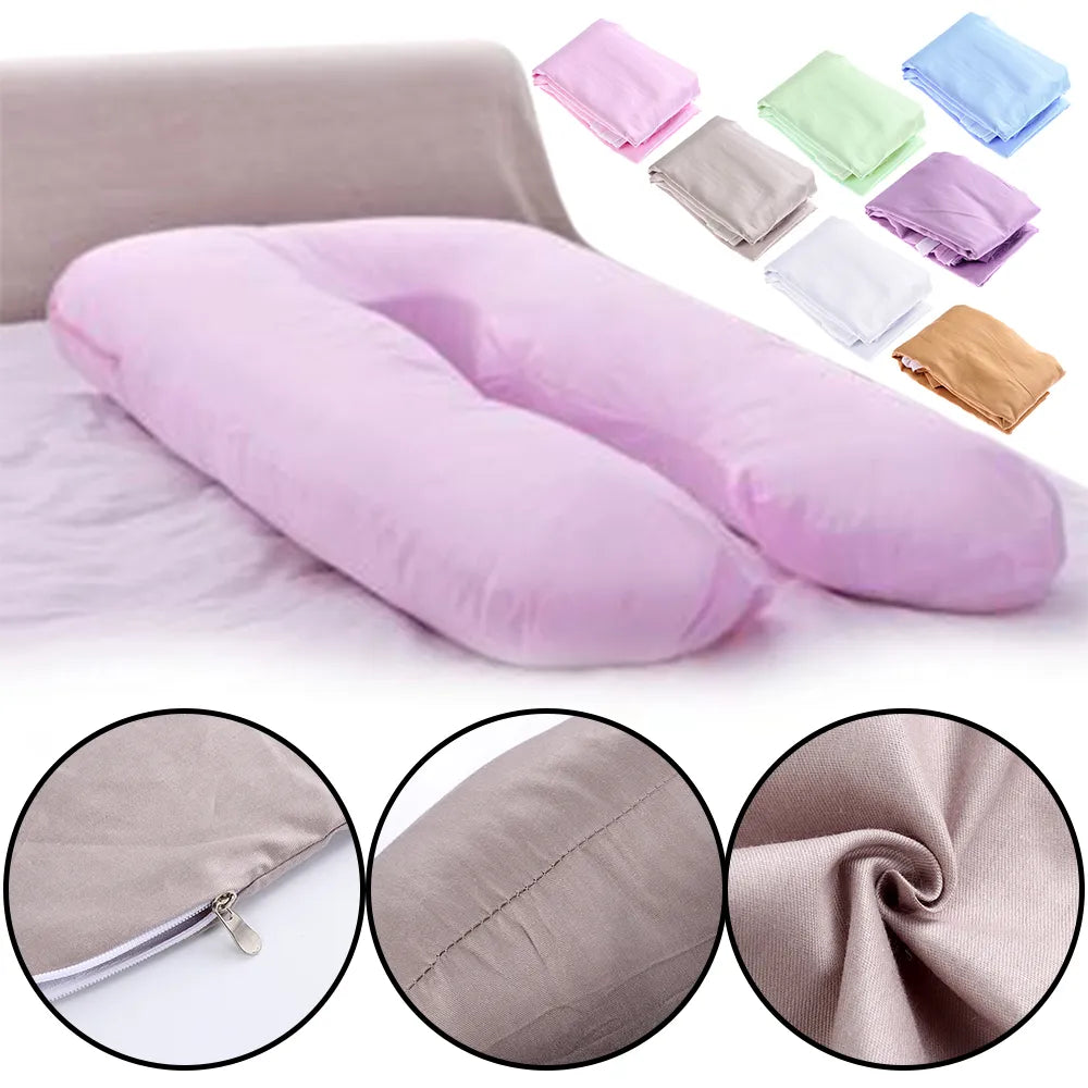 1PC Cotton Pregnant Maternity U-type Pillow Case Sleeping Support Pillow Cover Household Sleeping Support Accessory Tools