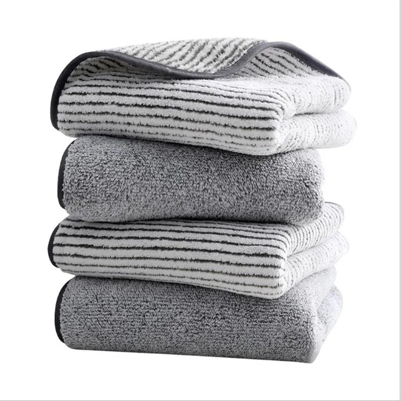 Bamboo Charcoal Coral Velvet Bath Towel Set Adult Soft Bamboo Carbon Fiber Bathroom Bath Hand Towel Sets 70x140cm 35x75cm