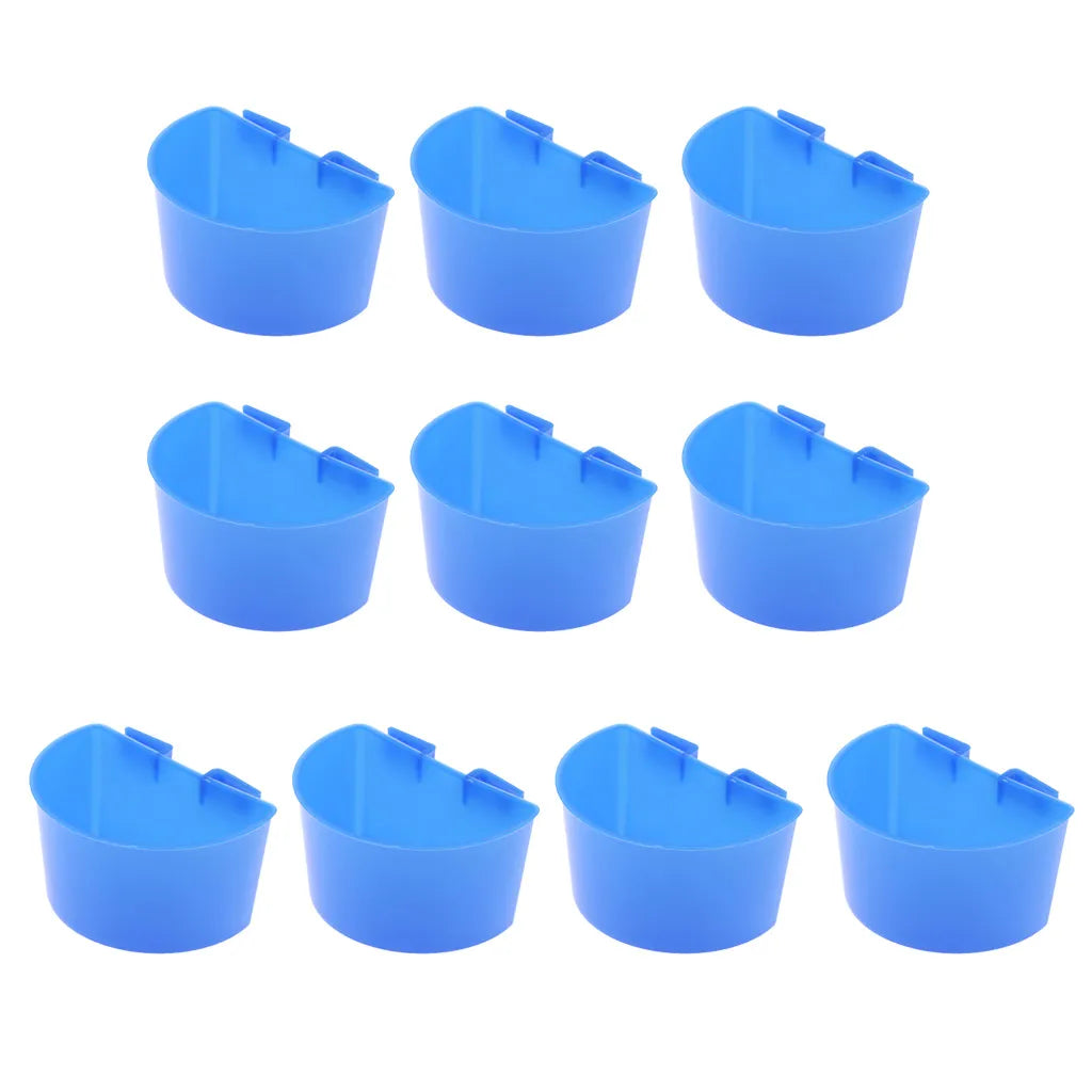 10 Pcs Water Bowl Bird Feeder Cup Pigeon Feeding Trays for Poultry Quail  Chicken Pigeon Parrot Food Bowl PlasticS/L