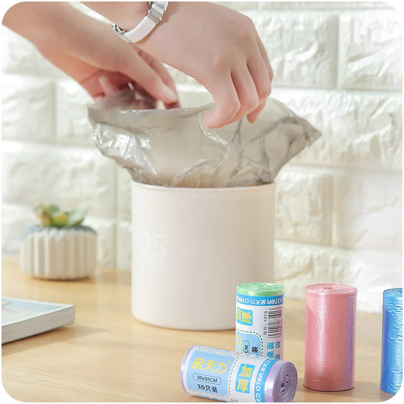 30pcs/roll Thicken Desktop Small Garbage Bags Household Car Mini Disposable Plastic Rubbish Bags Trash Bag