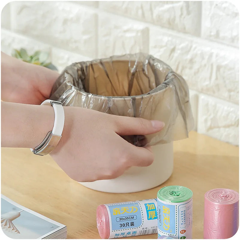 30pcs/roll Thicken Desktop Small Garbage Bags Household Car Mini Disposable Plastic Rubbish Bags Trash Bag