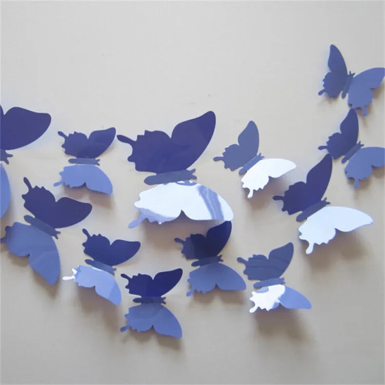 12pcs PVC 3d Butterfly wall decor cute Butterflies wall stickers art Decals home Decoration room wall art