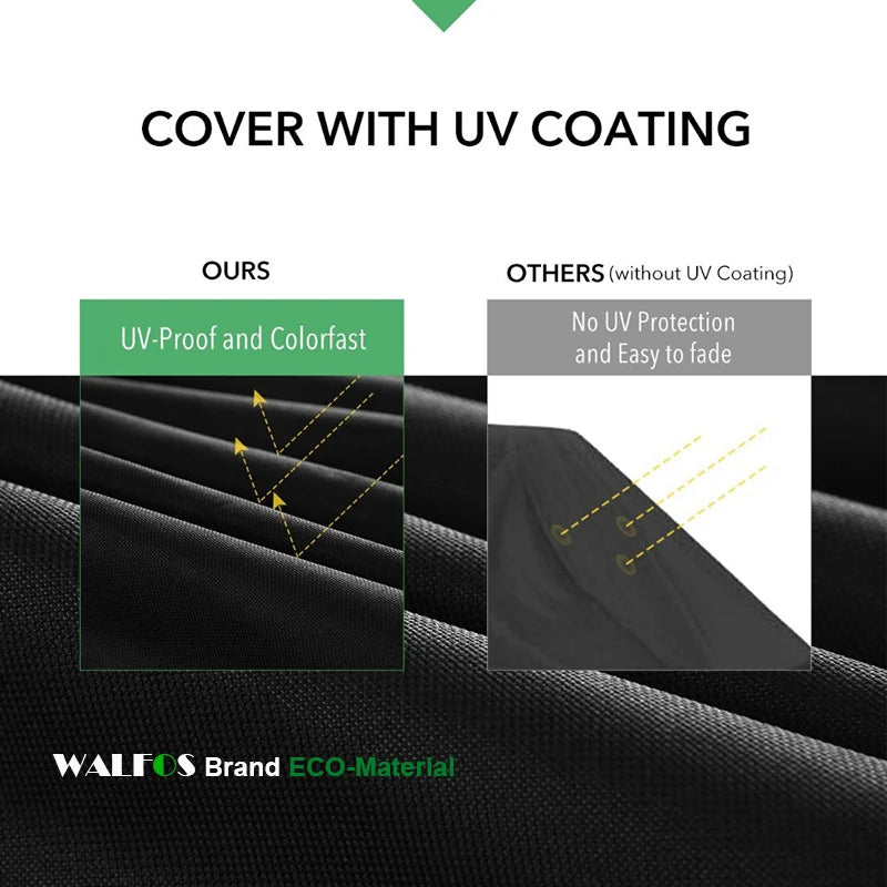 WALFOS Waterproof Grill Cover BBQ Grill Outdoor Rainproof Dustproof Heavy Duty Grill Cover for Gas Charcoal Electric Grill