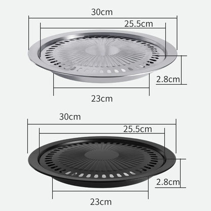 Portable Korean BBQ Grill Pan Charcoal Barbecue Grill Stainless Steel Non-stick Barbecue Tray Grills for Outdoor Camping bbq