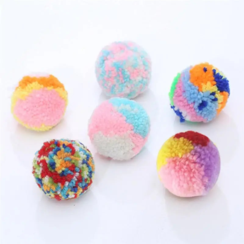 Dorakitten Cat Toys Bite Resistant Plush 6Pcs Colorful Soft Interactive Kitten Chew Ball Pet Toys Pet Supplies Pet Accessories