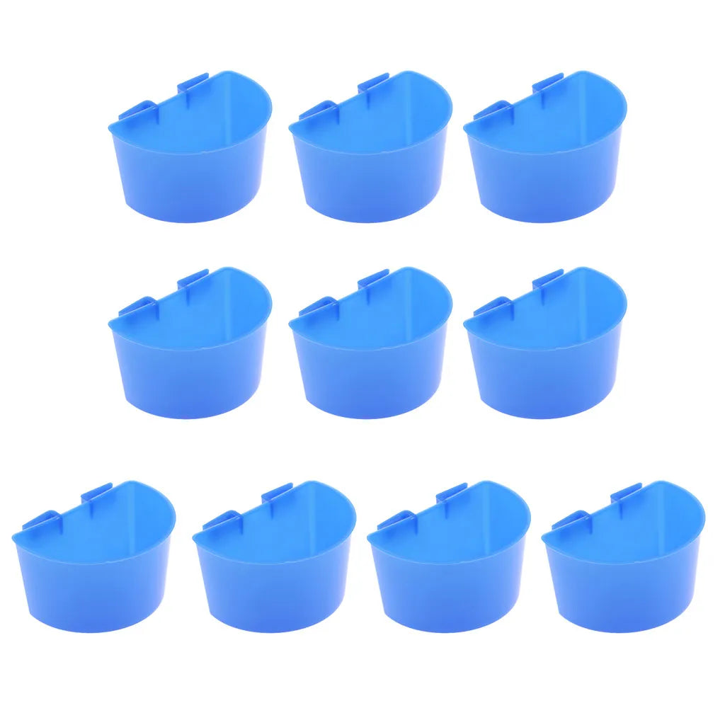 10 Pcs Water Bowl Bird Feeder Cup Pigeon Feeding Trays for Poultry Quail  Chicken Pigeon Parrot Food Bowl PlasticS/L