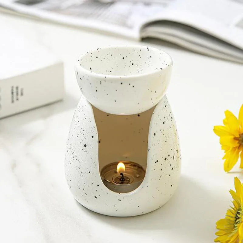 Nordic Style White Porcelain Essential Oil Furnance Aroma Burner Candle Holder Fragrance Lamp Home Decor