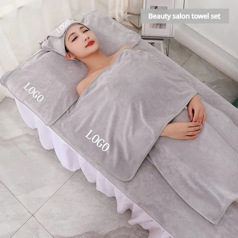 5pcs SPA Dedicated Towels Thickened Beauty Salon Customized Logo Bath Hair Towel Set Pattern Personalized Bed Towel Your Name