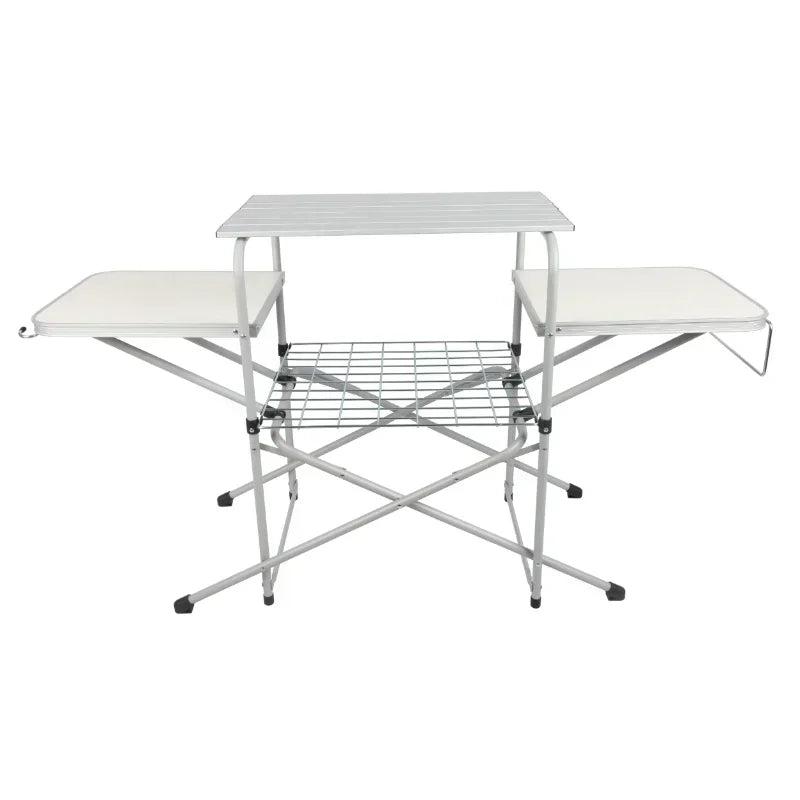 Camp Kitchen Cooking Stand with Three Table Tops  Outdoor Patio Furniture