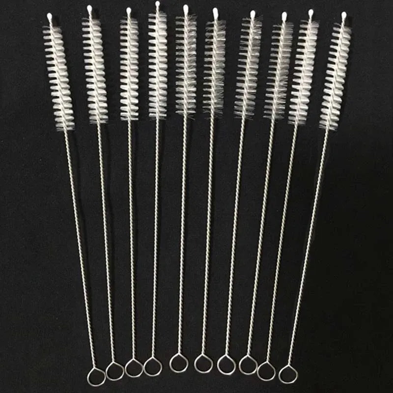 20/5Pcs Drinking Straw Cleaning Brush Nipple Tube Pipe Cleaner Nylon Stainless Steel Long Handle Cleaning Brushes for Straws