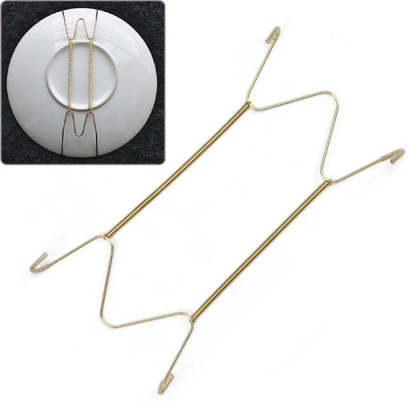 Plate Hanger Holder Wall Display Plate Dish Hangers Spring Holder Invisible Hook Plate Stand Home Kitchen Storage Organization