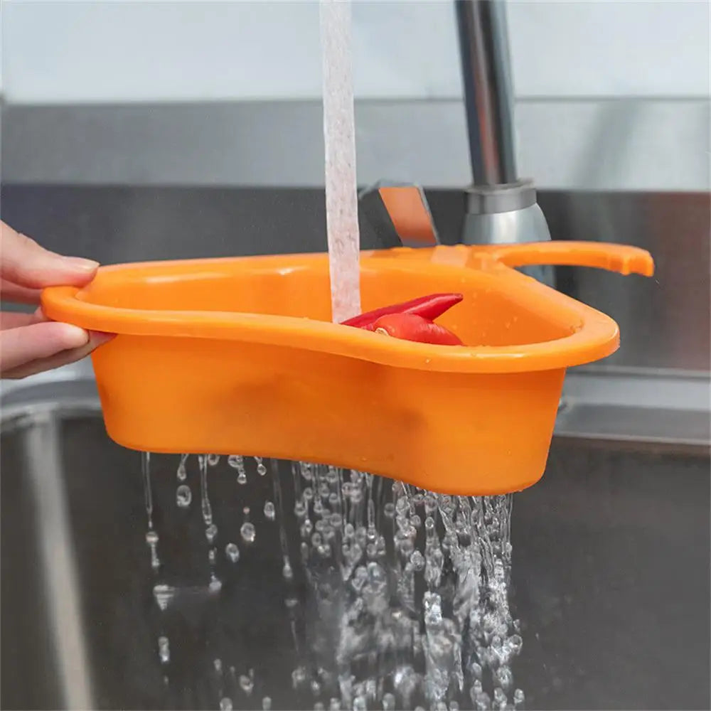 Kitchen Sink Drain Basket Organizer Faucet Holder Strainer Food Garbage Colanders Draining Shelf Organization Accessories