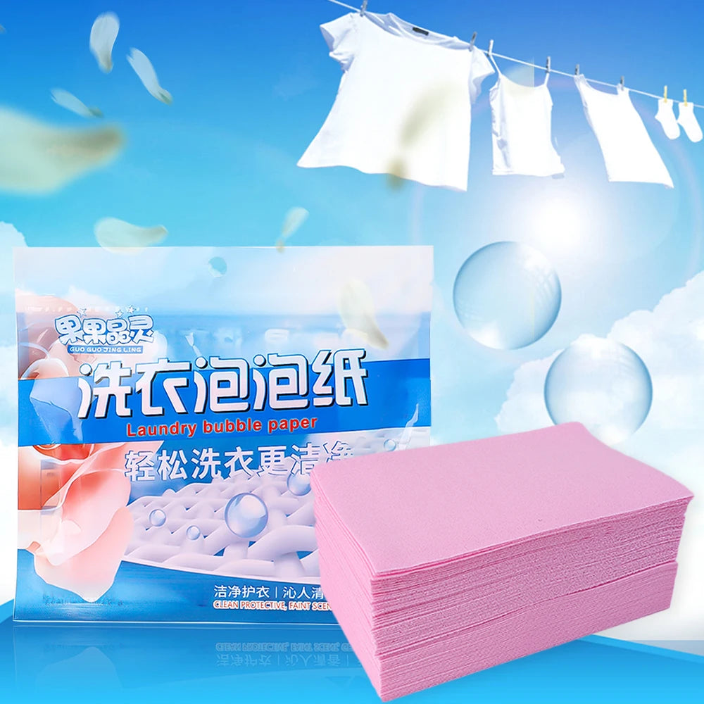 30/90Pcs Laundry Tablets Strong Washing Powder Discs Laundry Soap Concentrated Clothes Cleaning Sheets Detergent Bubble Paper