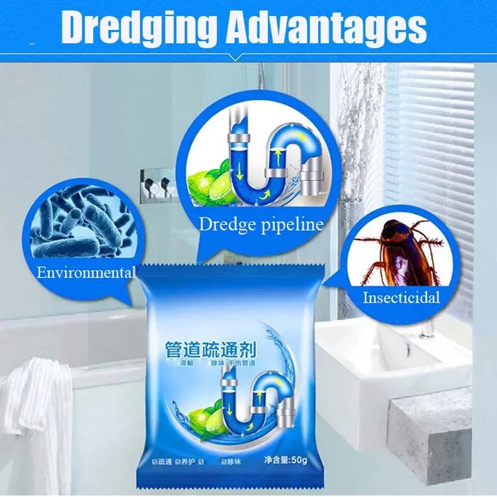 Household Cleaning Chemicals Pipe Dredging Agent 50g Pipe Sewer Pipe Dredging Agent Drain Cleaners Merchandises Kitchen Cleaner