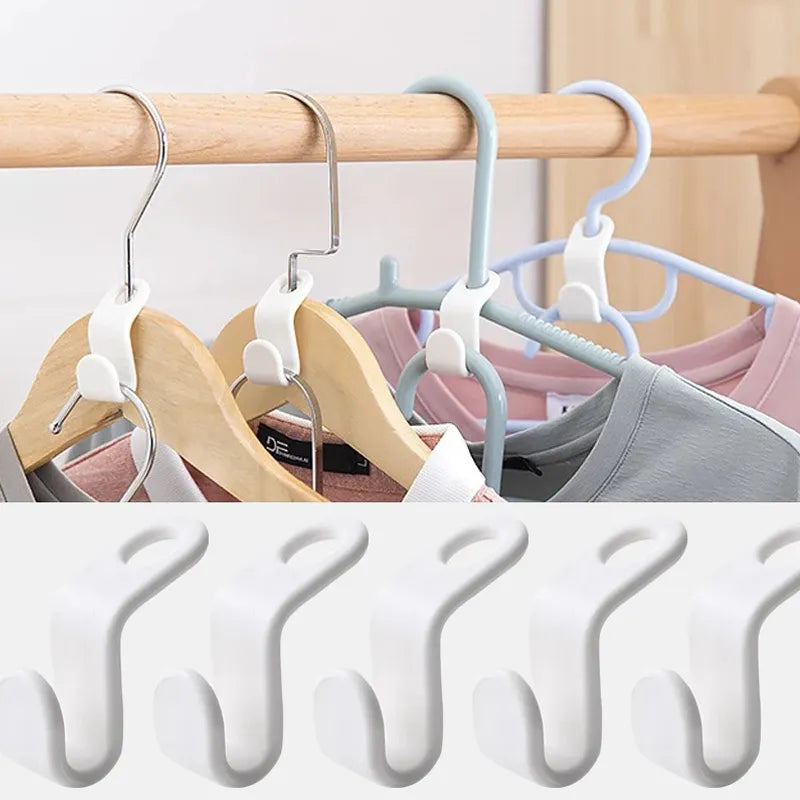 Multi-function Wardrobe Space-saving Hanger Hook Coat Hook Plastic Closet Stack Hanger Rack Bedroom Storage Wardrobe Organizer