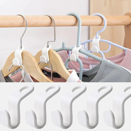 Multi-function Wardrobe Space-saving Hanger Hook Coat Hook Plastic Closet Stack Hanger Rack Bedroom Storage Wardrobe Organizer