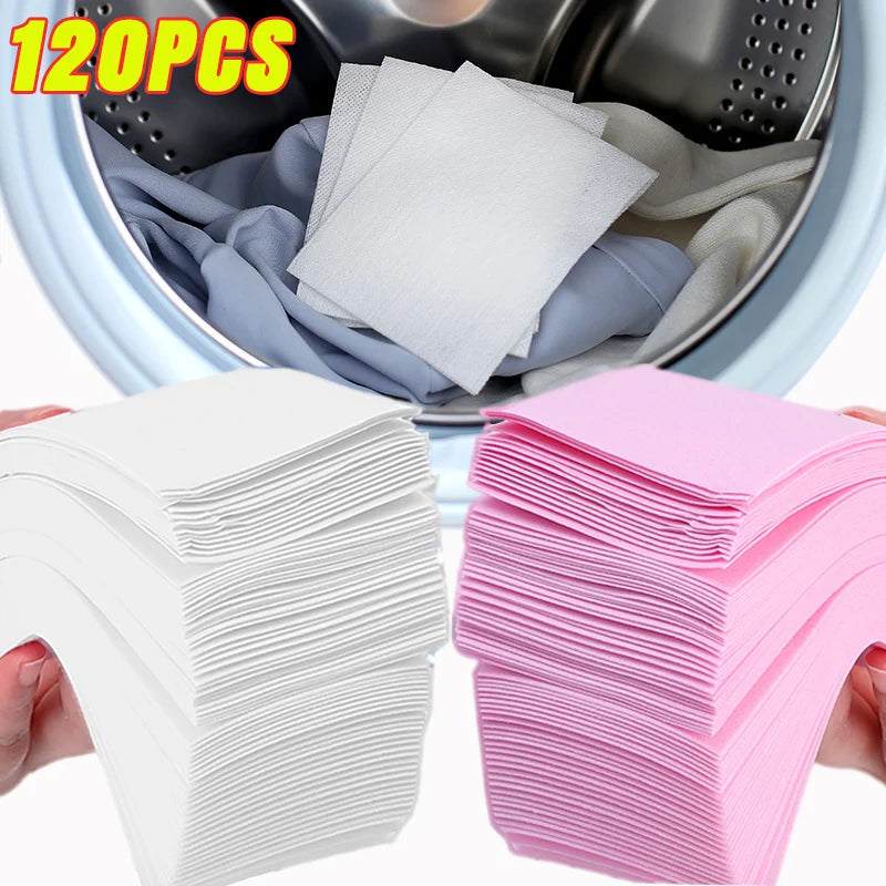 120/10Pcs Laundry Tablets Strong Decontamination Laundry Detergent Underwear Clothes Cleaning Sheet Paper For Washing Machine