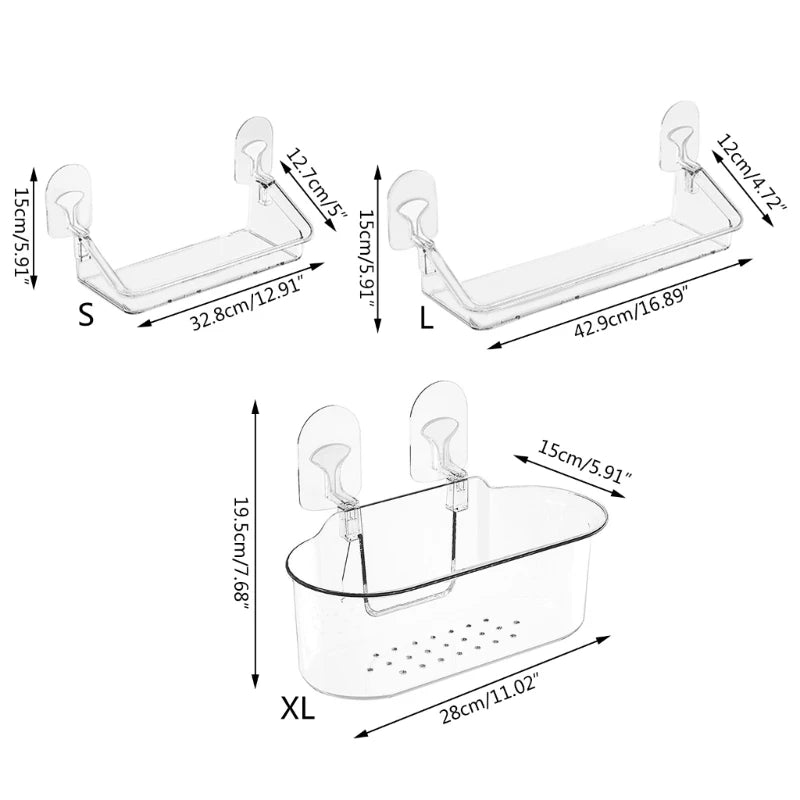 50JC Space Saving Shower Storage No Drill &amp; Adhesive Needed Versatile Bathroom Solution Convenient Rack for Small Areas