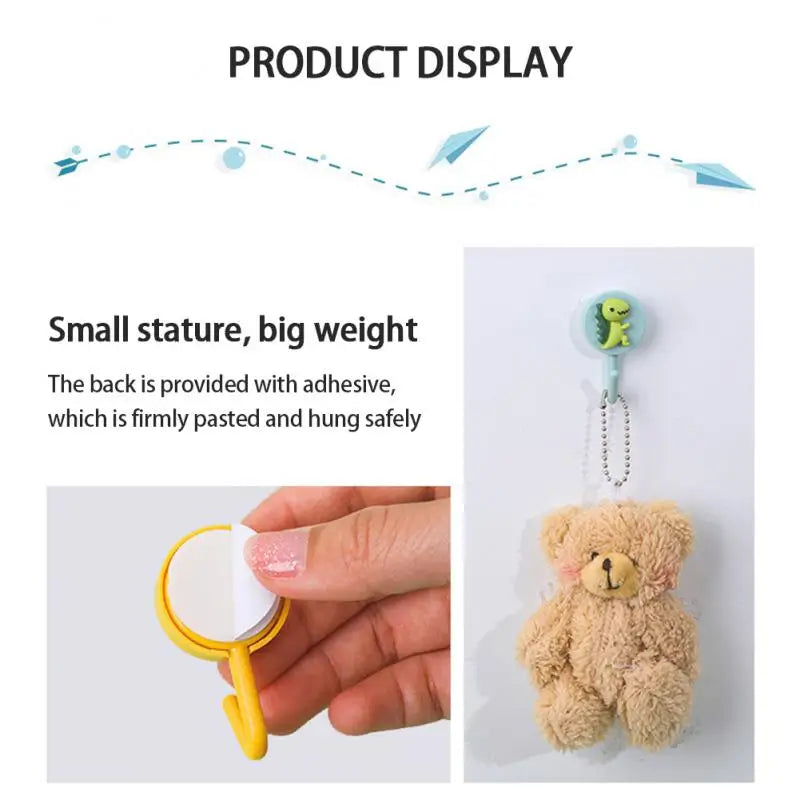 Simple And Cute Little Animals Hook Seamless Paste Hooks Bedroom Wall Hanging Coat Rack Student Dormitory Punch-free Hanger