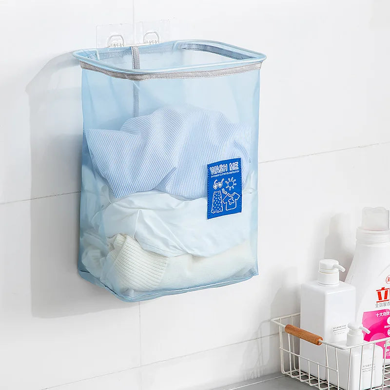 2992 Wall-mounted Bathroom Laundry Organizer Folding Laundry Basket Laundry Bag for Dirty Clothes Home Storage Bag