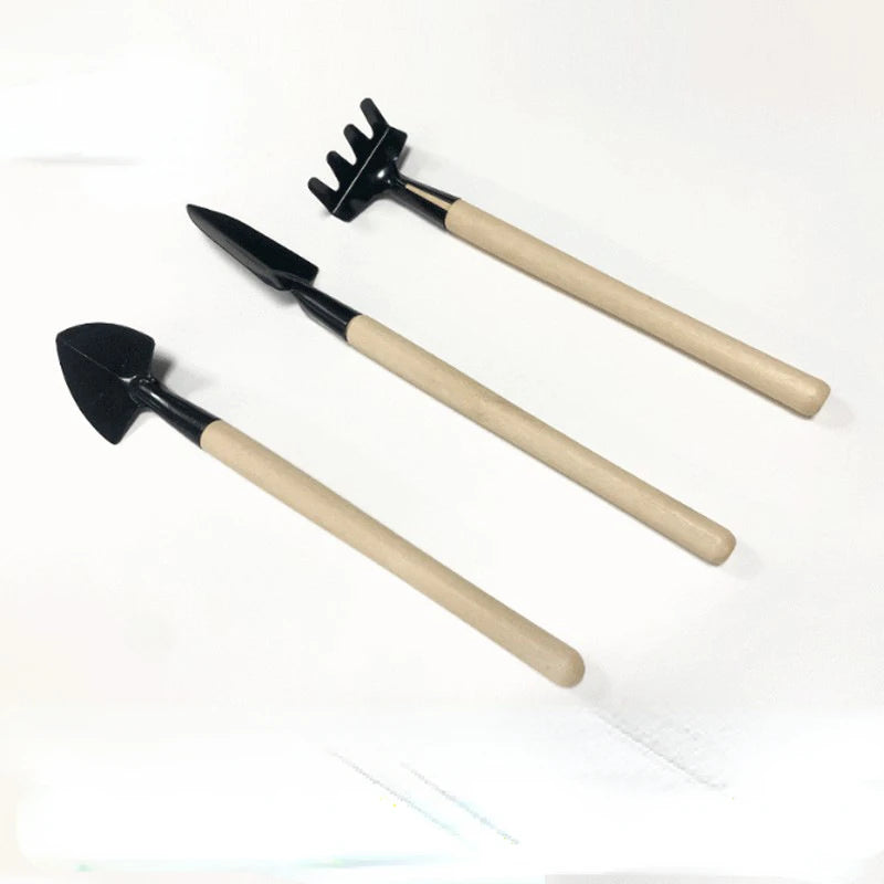 Mini gardening tools three-piece set Flower and vegetable shovel hoe plant potted plant flower loosening soil care tool