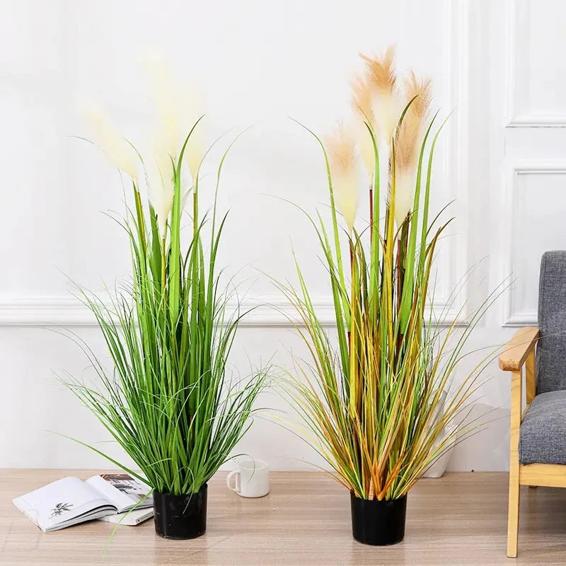 Wholesale green plant reed setaria bonsai Large artificial dried flower psia grass fake plants home garden wedding outdoor decor