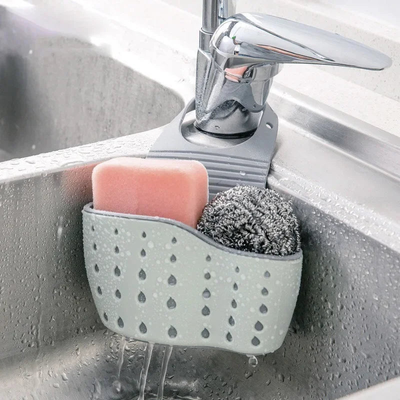 1Pcs Kitchen Accessories Utensils Organizer Adjustable Snap Sink Soap Sponge Holder Kitchen Hanging Drain Basket Kitchen Gadgets