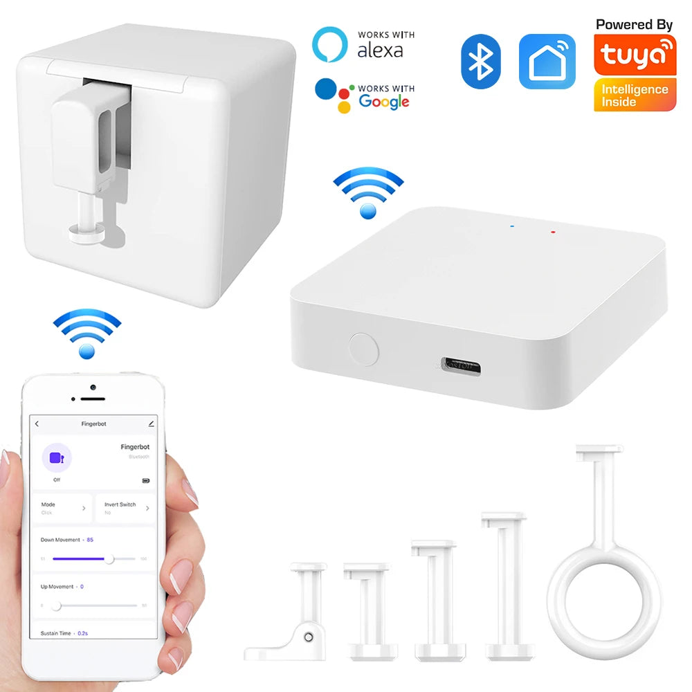 Tuya Smart Home Finger Bluetooth Robot Smart Switch Button Pusher Bot App Remote Control Timer Voice for Alexa Google Assistant