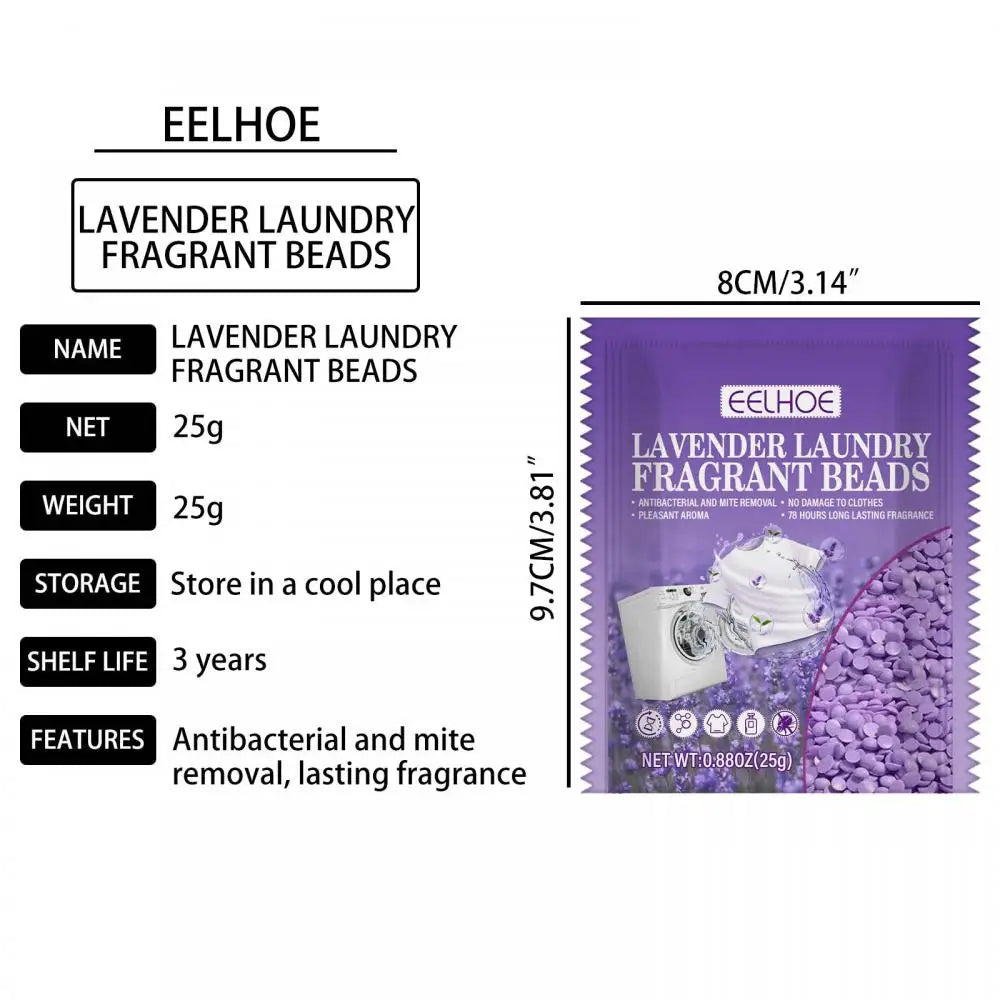 1Bag Laundry Scent Beads Fresh Lavender 78 Hours Lasting Fragrance Beads Soft Clothing Diffuser Clean Detergent Laundry Supplies