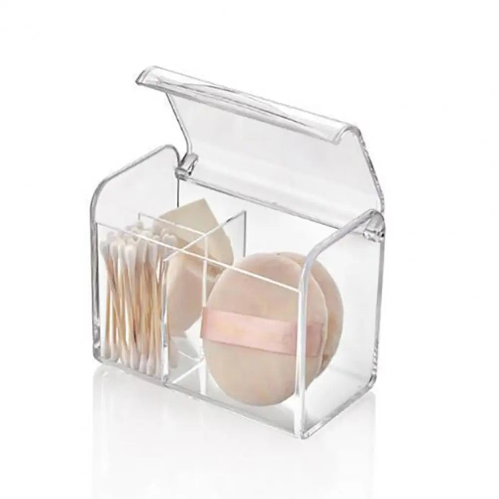 Acrylic Bathroom Organizer Stylish Acrylic Swab Jewelry Storage Solution Transparent 3-grid Holder with for Q-tips for Bedrooms