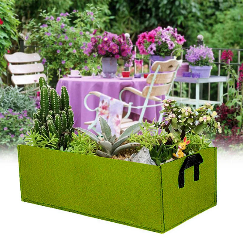 1PC Felt Grow Bag Rectangle Planting Nursery Pot Flower Plant Pot Vegetable Tomato Potato Planters Container Outdoor Garden Tool