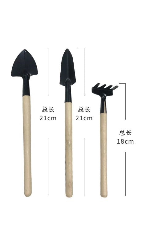 Mini gardening tools three-piece set Flower and vegetable shovel hoe plant potted plant flower loosening soil care tool