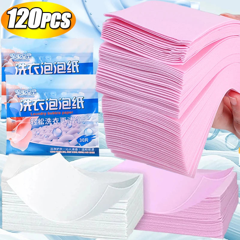 30/60/120Pcs Laundry Tablets Cleaning Clothing Laundry Soap Paper Washing Machines Concentrated Washing Powder Detergent Sheet