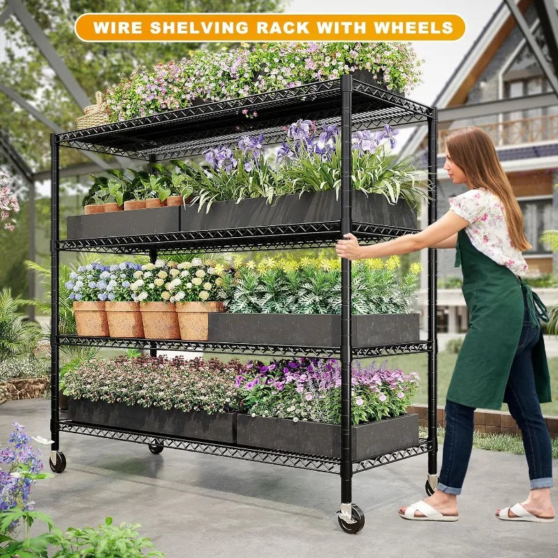 Storage Shelves 2500LBS Wire Shelving Unit with Wheels Heavy Duty Metal Shelves for Storage Adjustable Garage Storage Rack