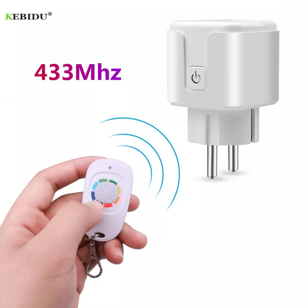 433 Mhz Wireless Remote Control AC220V 15A EV1527 Code Smart Socket Electric Plug Electrical Outlets For Light Lamp Smart Home