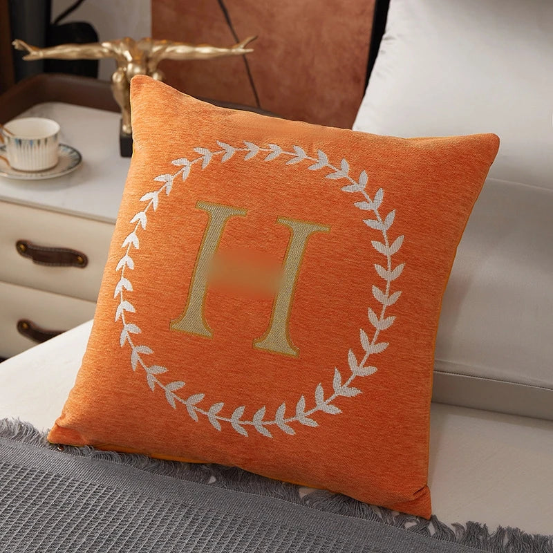 Creative Alphabet Chenille Cushion Office Waist Cushion Cushion Magic Home Sofa Throw Pillow Comfort Embroidery Craft 45X45Cm