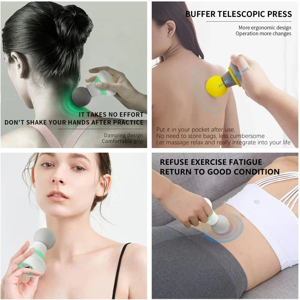 Electric Mini Fascial Massage Gun Vibration Massage Machine Muscle Relaxation Personal Care Pain Relief Fatigue Body Massager