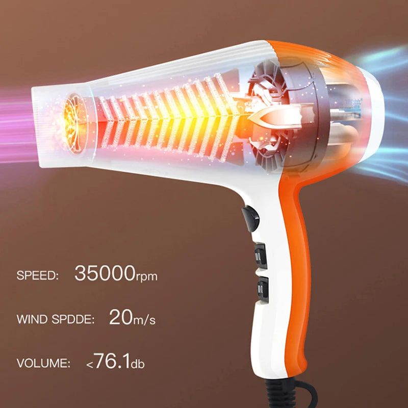 Handy Hair Dryer With Temperature Display Nozzle Blower Super Strong Hot Air Hairdressing Supplies Personal Care Product Tools