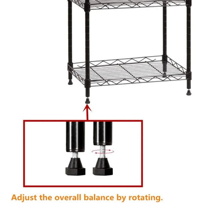 6 Wire Shelving Steel Storage Rack Adjustable Unit Shelves for Laundry Bathroom Kitchen Pantry Closet, Storage Organization