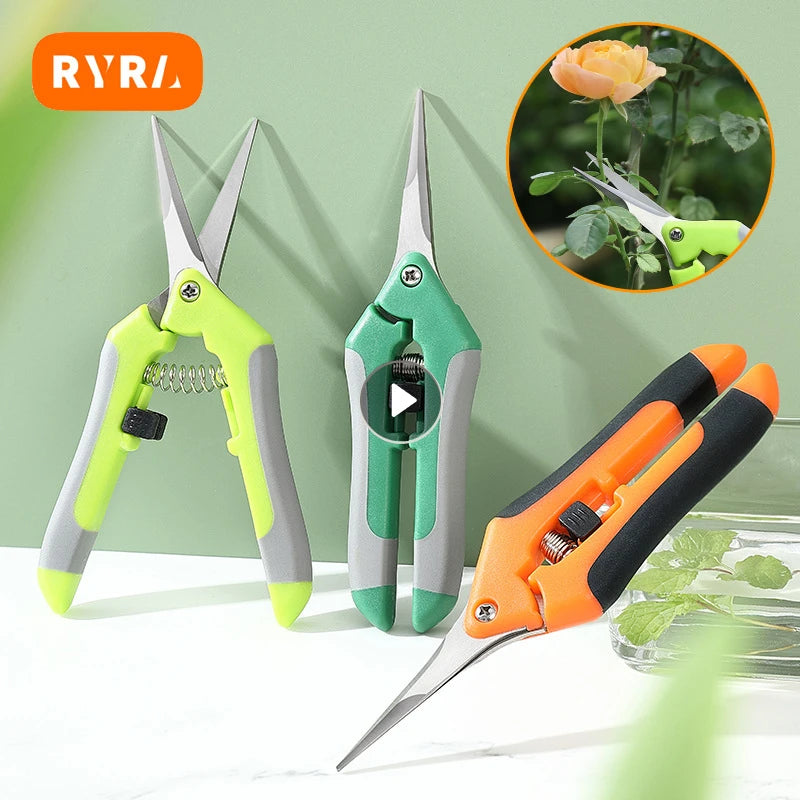 Stainless Steel Garden Pruning Scissors Home Potted Plant Branch Trimmer For Fruit Picking And Weed Removal Fine Trimming Tools