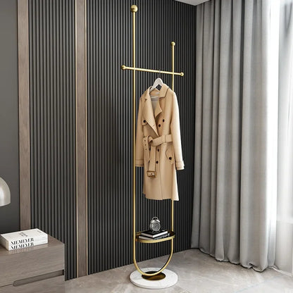 Light Luxury Metal Hanger Slate Coat Rack Floor Bedroom Living Room Hanging Clothes Modern Minimalist Hat