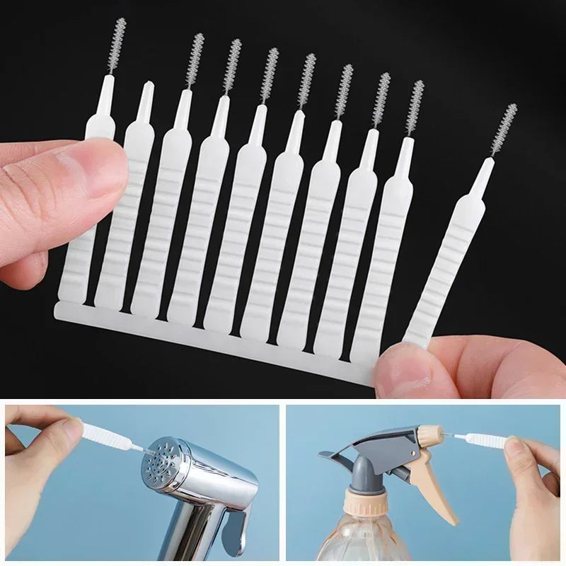 10/50pc Micro Nylon Brush Bathroom Shower Head Cleaner Mobile Phone Hole Pore Gap Washing Toilet Cleaning Accessorie Keyboard